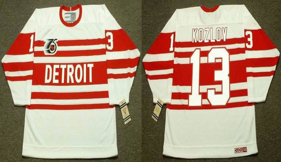 2019 Men Detroit Red Wings 13 Kozloy White CCM NHL jerseys